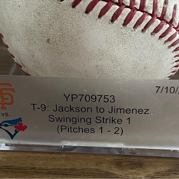 SF Giants vs Cardinals 7/10/24 Game Used Ball MLB Authentication Jackson Jimenez - Picture 2 of 14